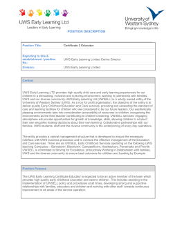 position description - Western Sydney University