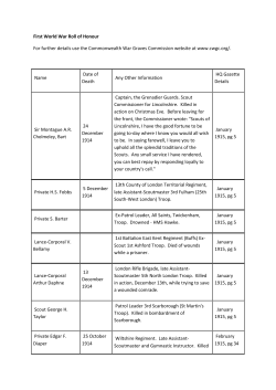First World War Roll Of Honour - The Scout Association Archive