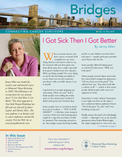 Bridges, Fall 2010 - Memorial Sloan Kettering Cancer Center