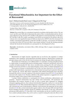Functional Mitochondria Are Important for the Effect of Resveratrol