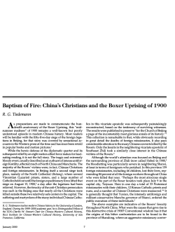 Baptism of Fire: China`s Christians and the Boxer Uprising of 1900