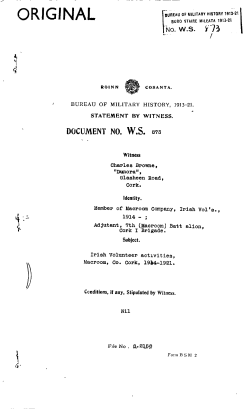 ROINN COSANTA. BUREAU OF MILITARY HISTORY, 1913