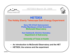HETDEX March 25, 2006