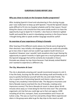 EUROPEAN STUDIES REPORT 2016 Why you chose to study on