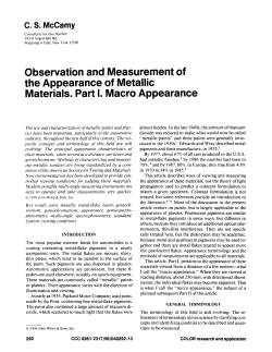 Observation and measurement of the appearance of metallic
