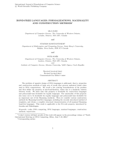 BOND-FREE LANGUAGES: FORMALIZATIONS