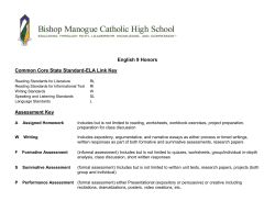 English 9 Honors Common Core State Standard