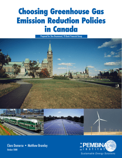 Choosing Greenhouse Gas Emission Reduction Policies in Canada