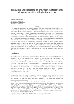 Institutions and politicians: an analysis of the factors that determine