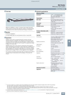 Catalog sheet Belt scale Milltronics WD600