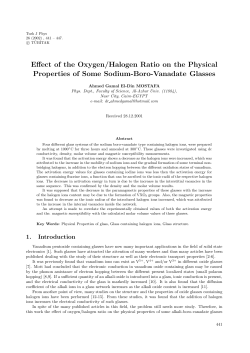 Effect of the Oxygen/Halogen Ratio on the Physical Properties of