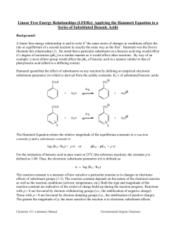 Experiment D: Linear Free Energy: The Hammet Equation