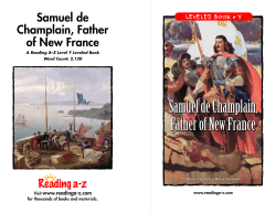 Samuel de Champlain, Father of New France