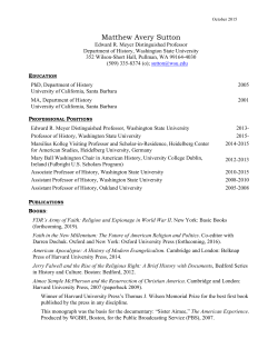 Matthew Sutton - Department of History