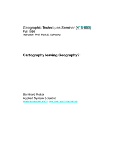 Geographic Techniques Seminar (416-650) Cartography