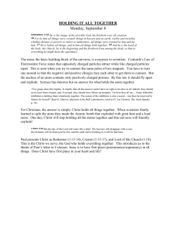 HOLDING IT ALL TOGETHER Monday, September 8