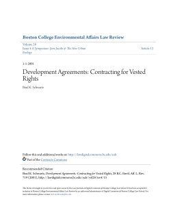 Development Agreements: Contracting for Vested Rights
