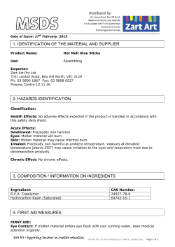 1. identification of the material and supplier 3. composition