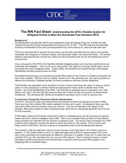 The RIN Fact Sheet - Clean Fuels Development Coalition