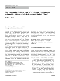 Genetic Predisposition to Impulsive Violence