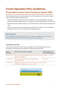 Forest Operation Plan Guidelines - Office of Environment and Heritage