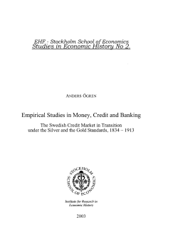 Empirical Studies in Money, Credit and Banking