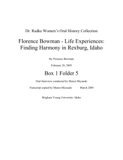 Florence Bowman - Family History