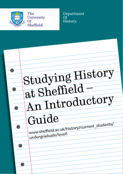 Studying History at Sheffield &ndash; An Introductory Guide