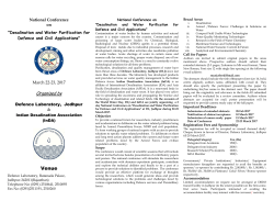 National Conference on "Desalination and Water Purification for
