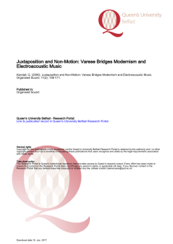 Juxtaposition and Non-Motion: Varese Bridges Modernism and