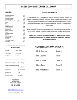 2014-2015 Magee Course Booklet