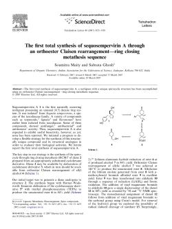 The first total synthesis of sequosempervirin A through an orthoester