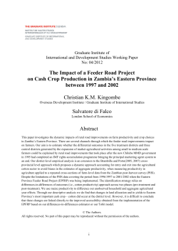 The Impact of a Feeder Road Project on Cash Crop Production in