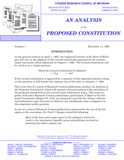 Analysis of Proposed Constitution, Number 1