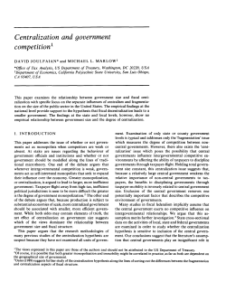 Centralization and Government Competition