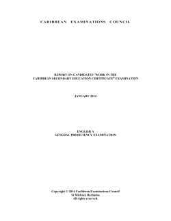 caribbean examinations council report on candidates` work in
