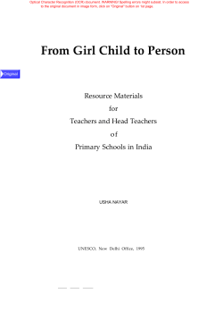 From girl child to person - UNESDOC