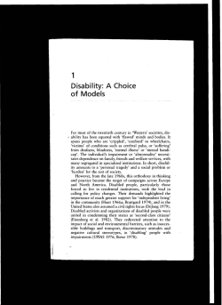 Barnes - Disability Models