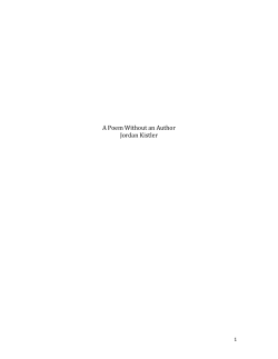 A Poem Without an Author Jordan Kistler
