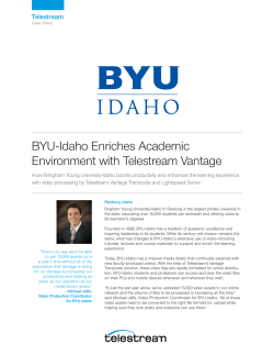 BYU-Idaho Enriches Academic Environment with Telestream Vantage