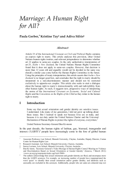 Marriage: A Human Right for All?