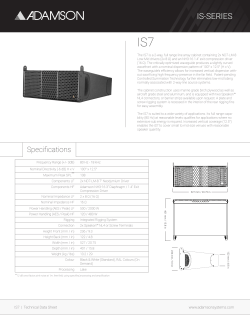 IS7 Spec Sheet - Adamson Systems Engineering