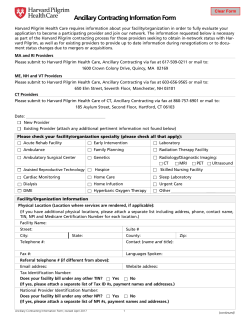 Ancillary Contracting Information Form