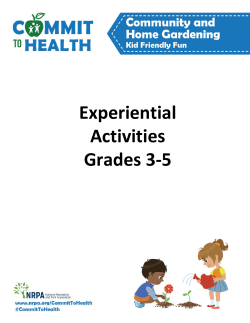 Experiential Activities Grades 3-5