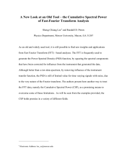 A New Look at an Old Tool-the Cumulative Spectral Power of Fast