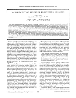 management of sentence production demands