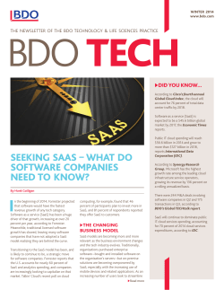 SEEKING SAAS &ndash; WHAT DO SOFTWARE COMPANIES NEED TO