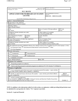 License application for aux. antenna