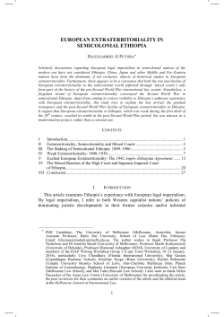 European Extraterritoriality in Semicolonial Ethiopia