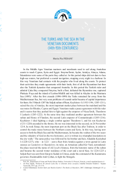 THE TURKS AND THE SEA IN THE VENETIAN DOCUMENTS (14th